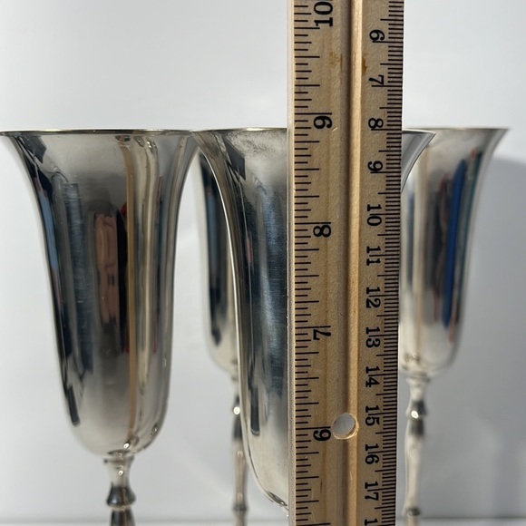 Vintage International Silver Co Silverplated Goblets Set of 4 Wine Glass India - Picture 10 of 10